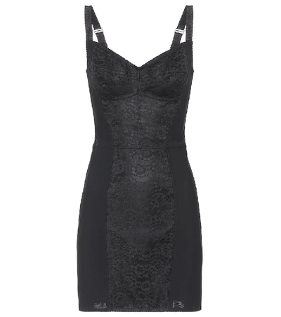 Shop Dolce & Gabbana Sleeveless Lace Dress In Black