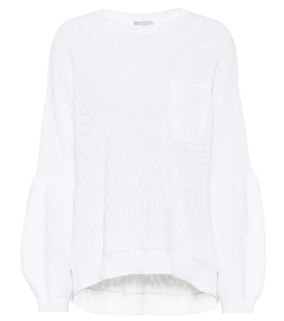 Shop Brunello Cucinelli Cotton Sweater In White