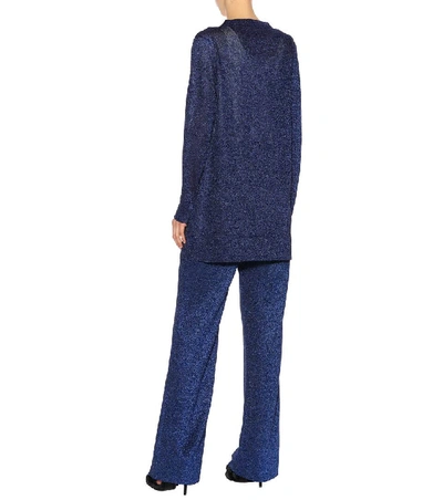 Shop Missoni Metallic Cardigan In Blue