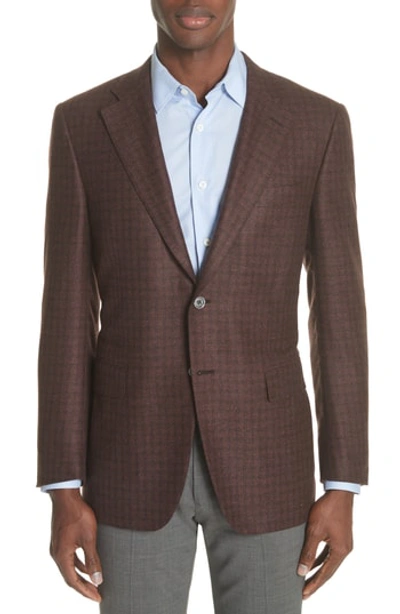 Shop Canali Venezia Classic Fit Check Cashmere & Silk Sport Coat In Brown