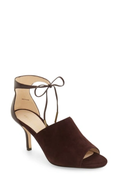 Shop Pelle Moda Ivet Ankle Strap Pump In Chocolate Leather