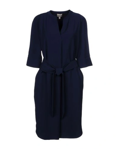 Shop Armani Collezioni Short Dress In Dark Blue