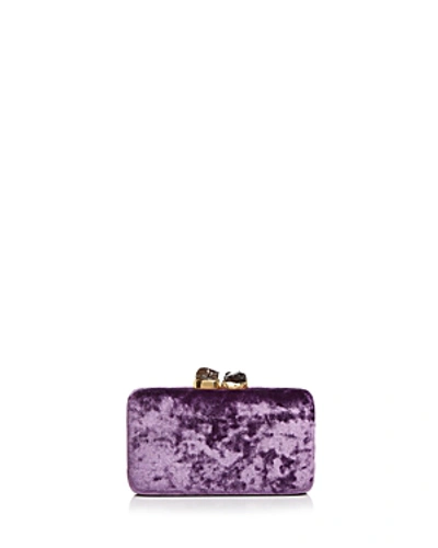 Shop Kayu Margaux Velvet Clutch In Purple/gold
