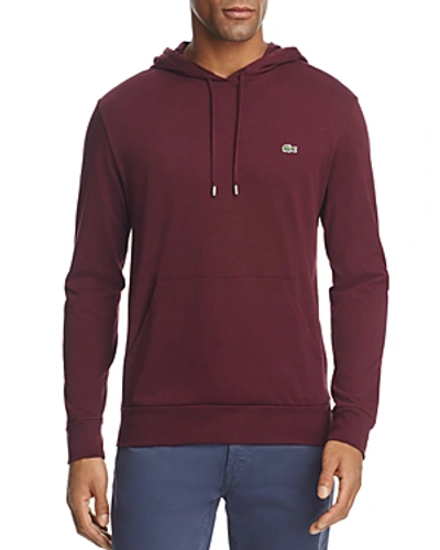 Shop Lacoste Long Sleeve Jersey Hooded Tee In Vendange