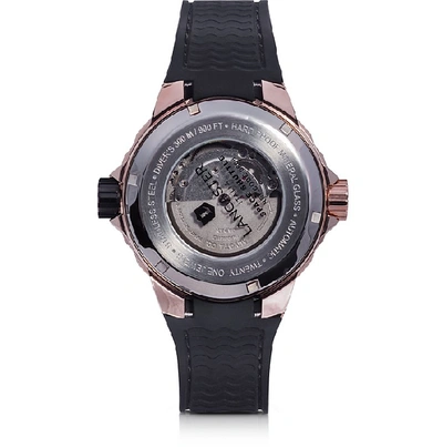 Shop Lancaster Montres Homme Space Shuttle - Montre Homme En Acier Inoxydable Or Rose Avec Bracelet En Silicone Noi In Noir