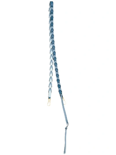 Loewe Braided Leather Bag Strap in Blue