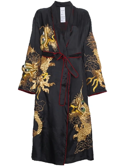 Shop Ashish Kimono Silk Dragon Embroidered Jacket