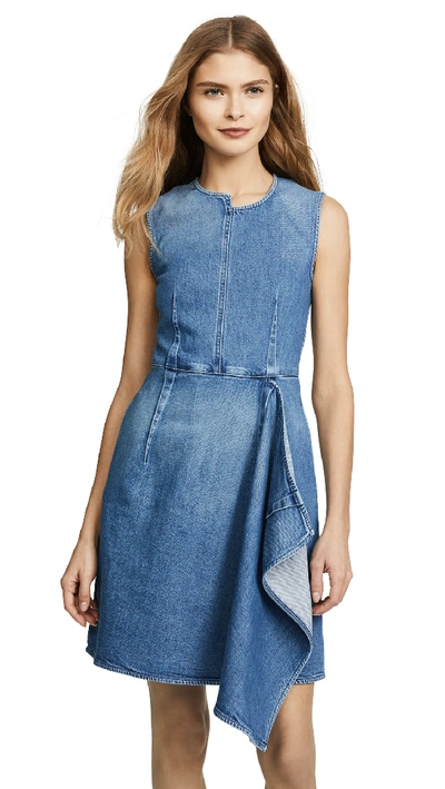 Shop Stella Mccartney Ciara Denim Mini Dress In Classic Blue