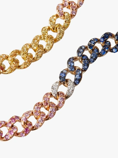 Shop Shay Rainbow Mini Pave Link Choker In Pink/purple