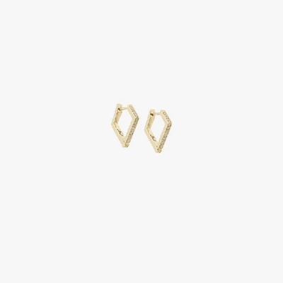 Shop Lizzie Mandler Fine Jewelry 18k Yellow Gold Huggies Diamond Earrings In Metallic