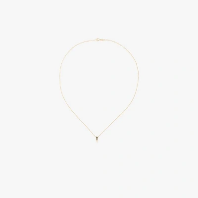 Shop Lizzie Mandler Fine Jewelry 18kt Gold And Black Diamond 'single Kite' Necklace In Metallic