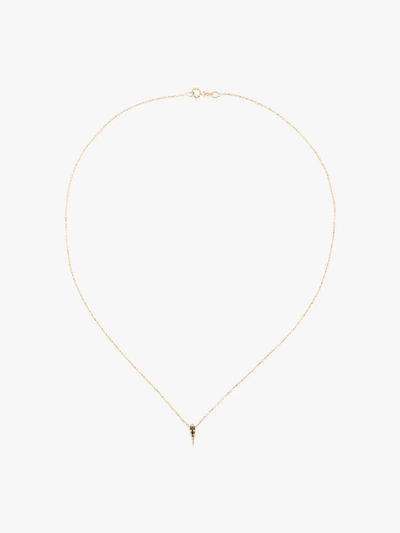 Shop Lizzie Mandler Fine Jewelry 18kt Gold And Black Diamond 'single Kite' Necklace In Metallic