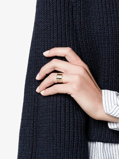 Lizzie Mandler Fine Jewelry 18kt Gold '7 Day' Ring With Diamonds In Silver