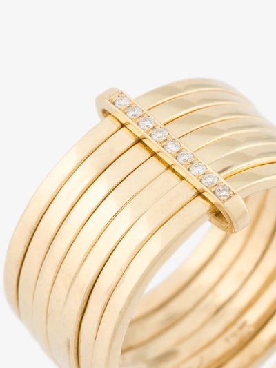 Lizzie Mandler Fine Jewelry 18kt Gold '7 Day' Ring With Diamonds In Silver