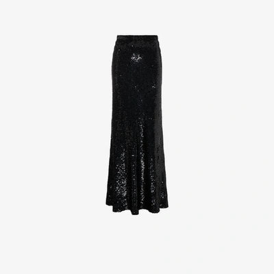 Shop Ashish Sequinned Maxi Skirt In Black