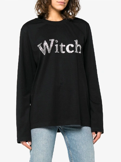 Shop Ashish Diamante Witch Top In Black