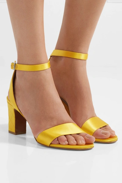 Shop Tabitha Simmons Leticia Satin Sandals In Marigold