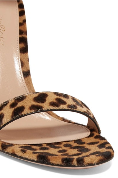 Shop Gianvito Rossi Portofino 100 Leopard-print Calf Hair Sandals In Leopard Print