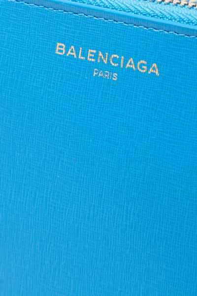 Shop Balenciaga Textured-leather Continental Wallet In Light Blue