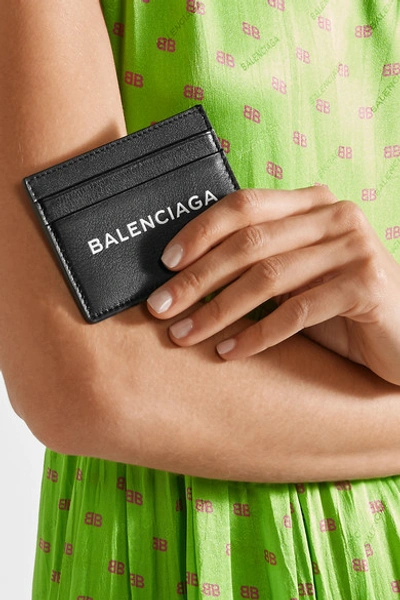 Shop Balenciaga Everyday Printed Leather Cardholder In Black