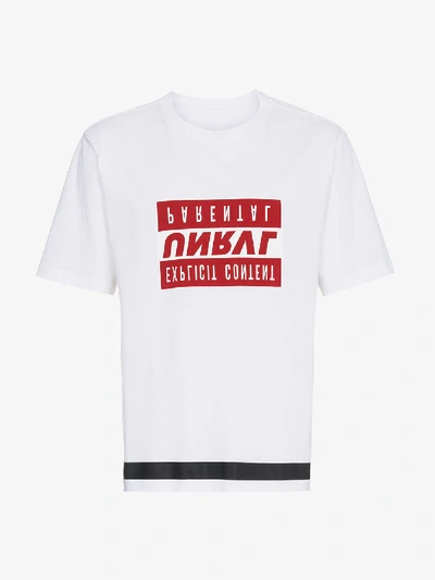 Shop Ben Taverniti Unravel Project Unravel Project Explicit Content Print T Shirt In White