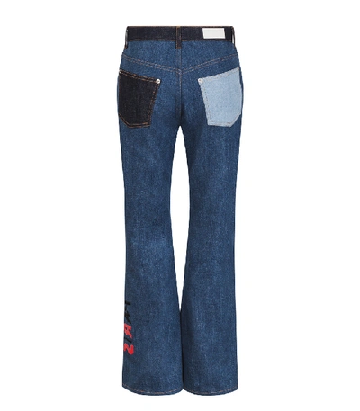 Shop Sonia Rykiel Mixed Patch Jeans In Blue