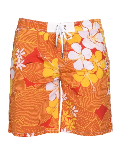 Shop Dsquared2 Swim Shorts In Orange