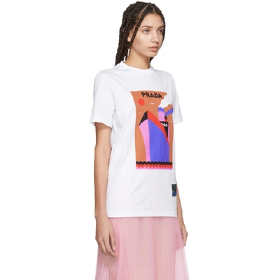 Shop Prada White Olimpia Saint Boat T-shirt In F0o7v White