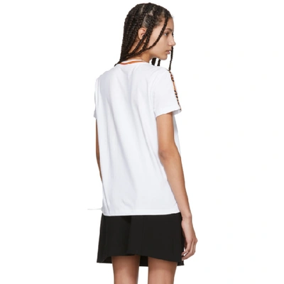 Shop Miu Miu White Logo Tape T-shirt In 009 White