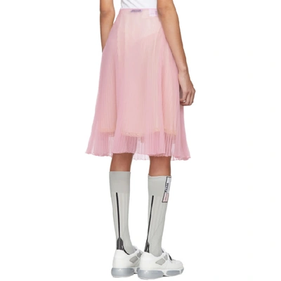 Shop Prada Pink Pleated Chiffon Skirt