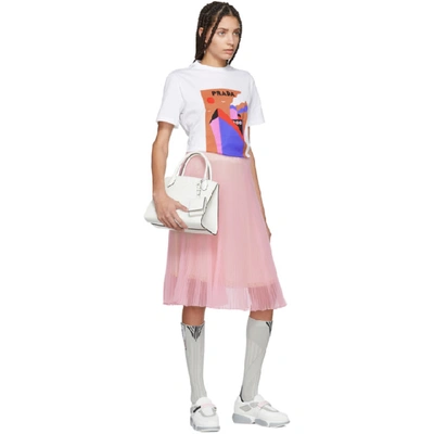 Shop Prada Pink Pleated Chiffon Skirt