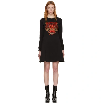 Shop Kenzo Black Limited Edition Chinese New Year Tiger Sweatshirt Dress In 99 Black