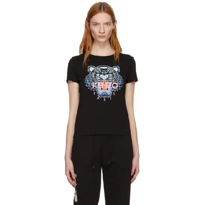 Shop Kenzo Black Classic Tiger T-shirt In 99 - Light