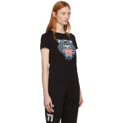 Shop Kenzo Black Classic Tiger T-shirt In 99 - Light