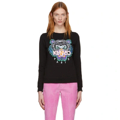 Shop Kenzo Black Classic Tiger Sweatshirt In 99 - Light