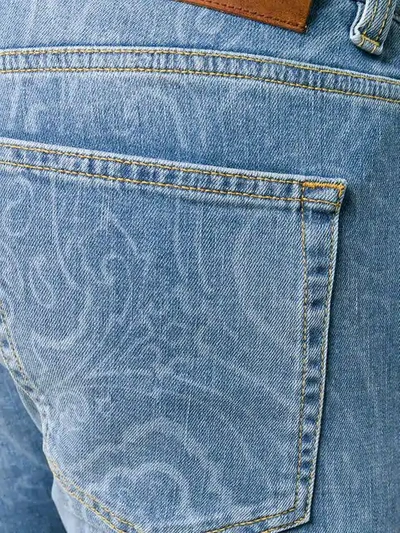 printed slim leg jeans