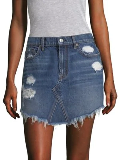 Shop 7 For All Mankind Distressed Denim Skirt In Montreal