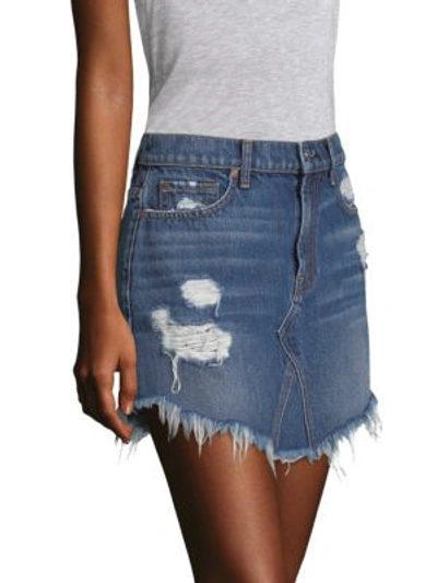 Shop 7 For All Mankind Distressed Denim Skirt In Montreal