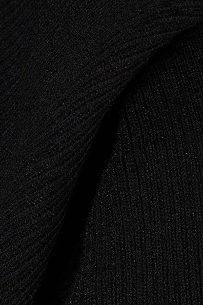 Shop Rick Owens Draped Stretch-knit Top In Black