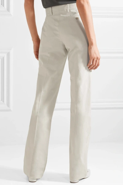 Shop Balenciaga Le Monsieur Cotton-canvas Straight-leg Pants In Cream