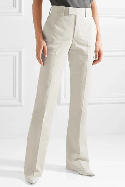 Shop Balenciaga Le Monsieur Cotton-canvas Straight-leg Pants In Cream