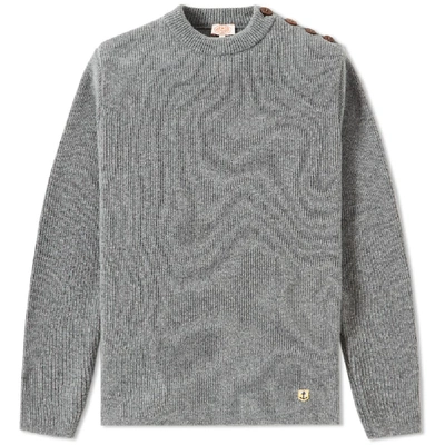 Shop Armor-lux 74732 Heritage Crew Knit In Grey