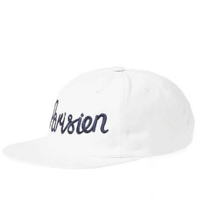 Shop Maison Kitsuné Parisien Baseball Cap In White