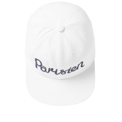 Shop Maison Kitsuné Parisien Baseball Cap In White