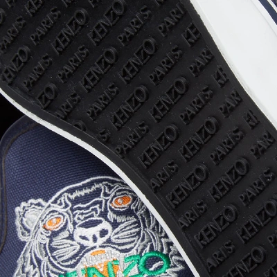 Shop Kenzo Tiger Logo Slip On In Blue