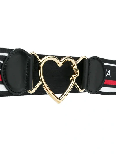 Shop Dolce & Gabbana Logo Banded Heart Buckle Belt In Black