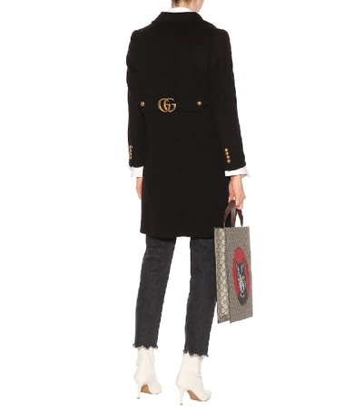 Shop Gucci Double G Wool Coat In Black