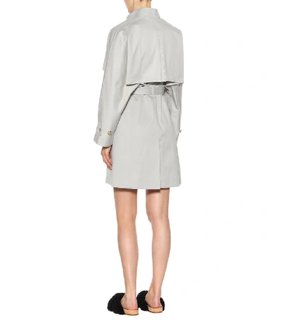 Shop Chloé Cotton Gabardine Trenchcoat In Grey