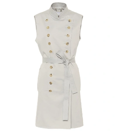 Shop Chloé Cotton Gabardine Trenchcoat In Grey