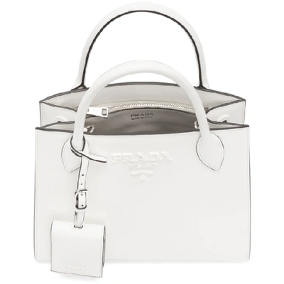 Shop Prada White Small Paradigm Bag